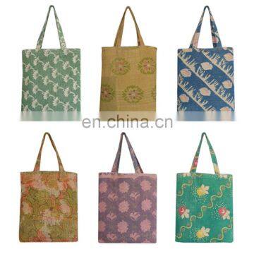 Indian Kantha Tote Bag Vintage Handmade Sari Kantha Hand Bag