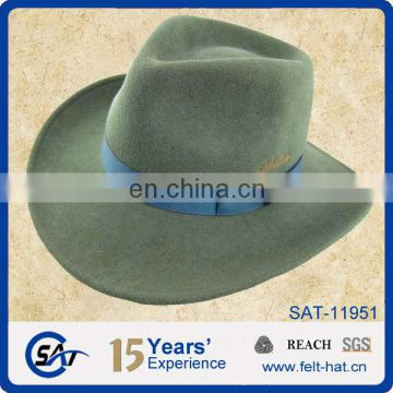 green pure wool felt Indiana Jones Hat fedora hat