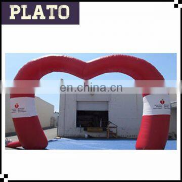 Heart shaped inflatable archway for advertising/commercial inflatable arch for promotiion