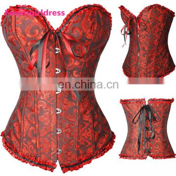 Fashion Stripe Pattern Slimming Women Steel Boned Underbust Corset Steampunk