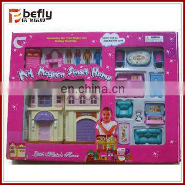 Lovely plastic children toy house with furniture