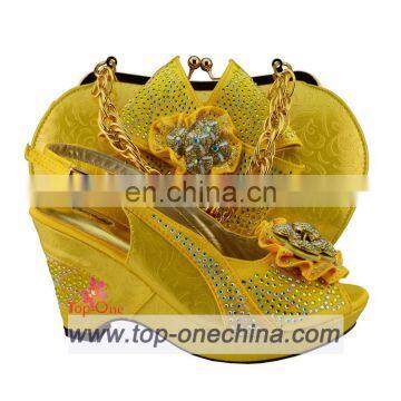 Yellow Ladies shoes and matching bags/ladies wedding shoes and bag to match/TSH-244 shoes and bags to match