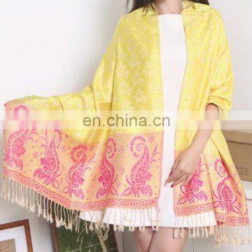 Cotton Polyester blending Plum blossom paisley shawl and cape wrap shawl