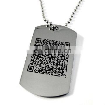 chrome plated metal qr code pet tag