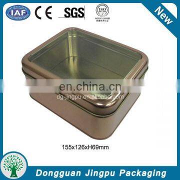 Cake tin metal with clear lid