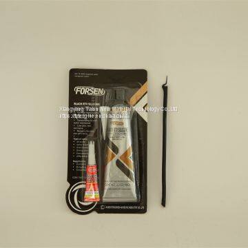 598 Black Color Oil-resistance 3OZ RTV Silicone Sealant Gasket Maker 85g With 2g Super Glue photo-2