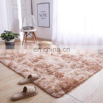 Household modern bedroom shag pile sponge back pvc carpet flooring