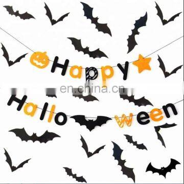 Halloween home decoration Bat Spider pumpkin design Flag Wall party supplies