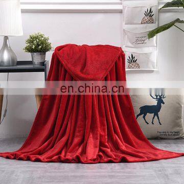 Custom Wholesale Coral Fleece Solid Color Air Conditioner Gift Blanket photo-5