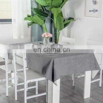 High Quality Simple Solid Color Cotton Linen Table Cloth For Dining Room Living Room Picnic Party photo-4