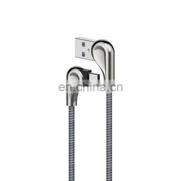 2019 Micro USB Cable USB Fast Charger Nylon Cord Micro USB 90 Degree Data Cable photo-5