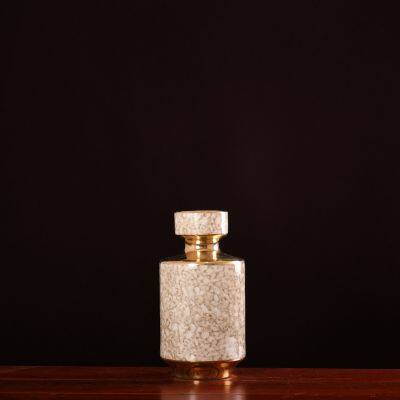 Agate Red Gild Gold Light Luxury Hand Made Ceramic Dry Flower Vase For Bedroom Decor photo-3