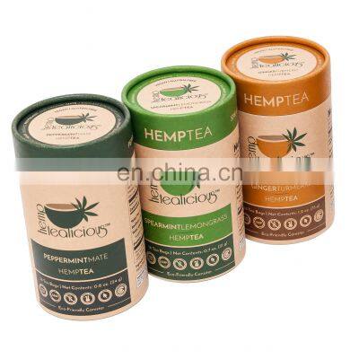 Biodegradable food grade cylinder box tea paper tube packaging