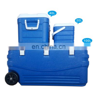 20L 40L 100L 3PCS/Set Beach Barbecue Party Beer Wine Food Cold Storage Large Ice chest cooler box with wheel