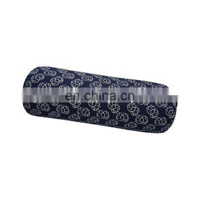 Top Quality Small Dark Grey Blue Full Design Printed Cylindrical Yoga Bolster Neck Pillow Indian Manufacturer Supplier