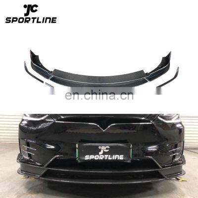 Carbon Fiber Front Bumper Diffuser for Tesla Model X P90 75D P100 2016-2018 5PCS/SET