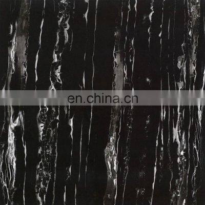 Full body black marble tile flooring 60*60cm