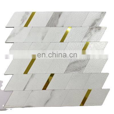 Non-Toxic,tasteless Sticker Adhesive Paper 3M Self-Adhesive Aluminum Plastic Marble Carrara White Mosaic Wall Ceiling tiles