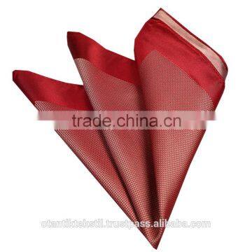 Red Custom Pocket Square, Manufactoring Hankercheif,