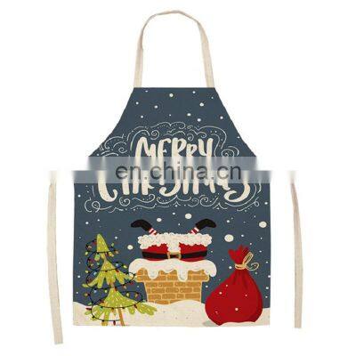 Multi Functional Printed Japanese Style Personalized Women Baking Half Red Bib Christmas Apron