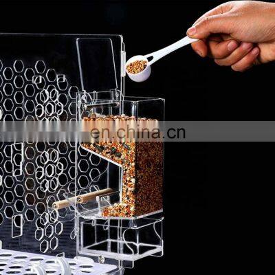 Automatic Acrylic Bird Seed Feeder Clear Acrylic Bird Cage