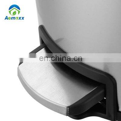 Оптовая кухонная внутренняя нержавеющая металлическая мусорка с тонкой крышкой и педалью, с мягким закрытием photo-5