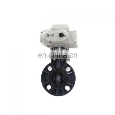 CTB two way motorized pvc valve with electric actuator 220V 380V 24V valve actuator pvc 6 inch motorized butterfly valve