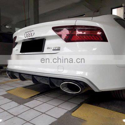 RS7 Diffuser With Tailpipe for Audi A7 Sports Version Refit to Audi A7 RS Line High Quality Rear Bumper Diffuser 2016-2018 photo-5
