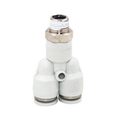 Male Thread Y Type PX4mm-12mm OD Hose Tube One Touch Pneumatic Fitting photo-2