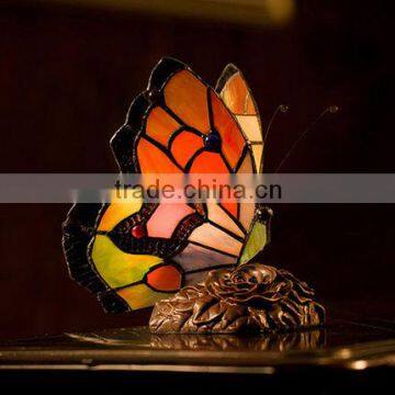 tiffany table lamp stained glass blue butterfly night light LED decoration ancient light unique bedroom lighting