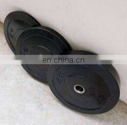 Rubber Barbell Counterweight Deadlift Stainless Steel Middle Ring Black Training British Standard Pound Weightlifting Plate photo-3