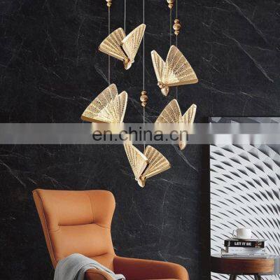 Nordic Butterfly Led Pendant Lights Indoor Hanging Lamp Bedside Staircase Home Modern Bedroom Art Ceiling Pendant Lamps