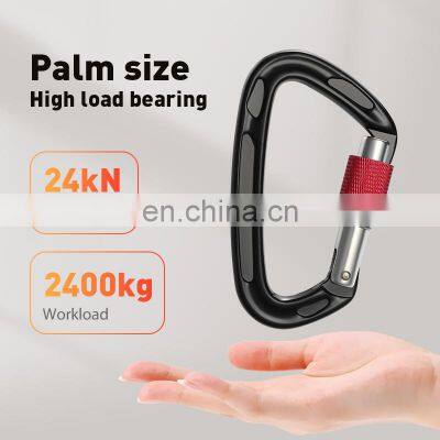 JRSGS Wholesale 24KN Outdoor Custom Logo Shaped Climbing Snap Hook Aluminum Carabiner Hooks S7101B photo-3