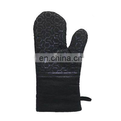 Waterproof Heat Resistant Extra Long Non-slip Silicone Oven Mitts with Soft Cotton Filling