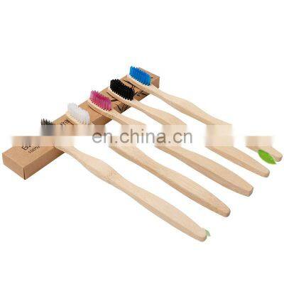 High Quality Adult Bamboo Toothbrush, Multicolor Square Handle Bamboo Toothbrush photo-3