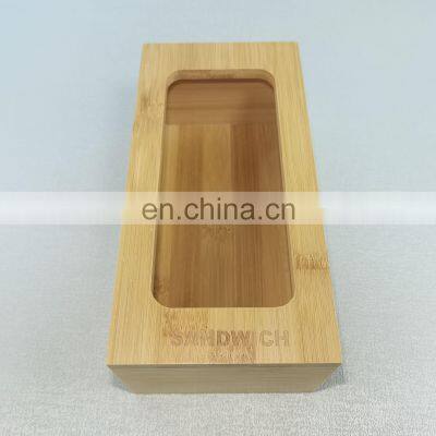 Custom bamboo kitchen storage box storage bag organizer bamboo ziplock bag organizer box for drawer