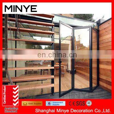 Aluminum Bifold Tempered Glass Sliding Bifold Folding Door With 5 Years Warranty photo-3