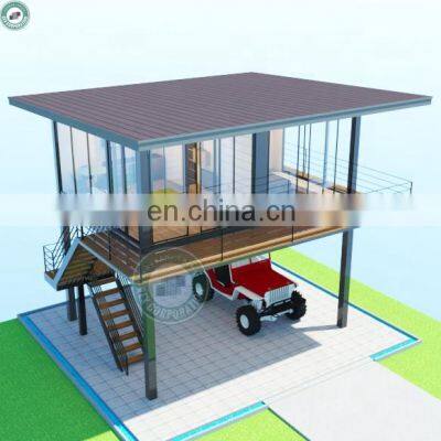 Two Flatpack Container Combined Stilt Container House Jungle House on Stilts With Veranda and Roof in Davao