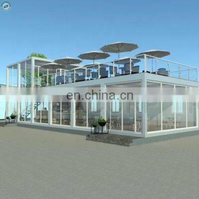 108sqm Full Glass Food Containers Restaurant 2 Storey Coffee Shop Fast Food Restaurant Design Drink Shop photo-3