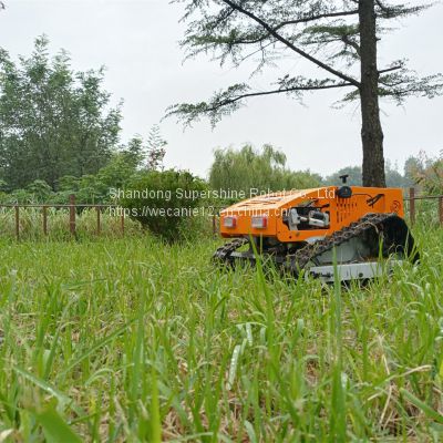 remote controlled mower, China remote control hillside mower price, remote control lawn mower with tracks for sale