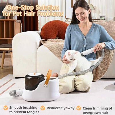 Vacuum For Pet Hair Manufacturers, Cat Dog Vacuum Brush for Shedding Grooming, Dog Hair Vacuum Groomer Suction 99% Pet Hair, Dog Grooming Kit With 6 Pet Hair Remover Tools for Shedding Dogs Cats Pet Hair at Home,Gray photo-4