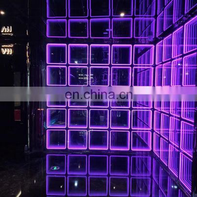 Customized Neon portable Checkered Floor Light led infinity mirror panel led dance floor