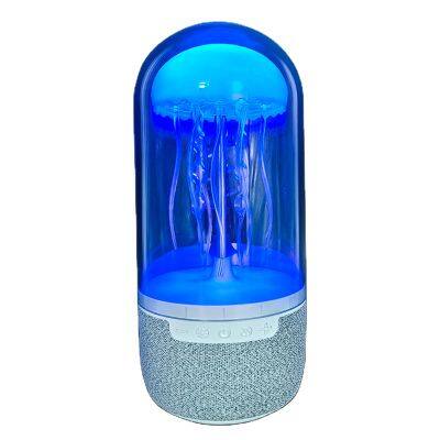 Small Desk Lamp Eye Protection Soft Light 3D Stereo Shock Surround Sound Sports LED Light Jellyfish Bluetooth Speaker