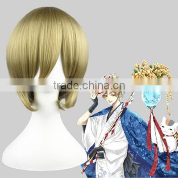 High Quality 35cm Short Straight Shugo Chara-amakawa tsukasa Blond Synthetic Anime Wig Cosplay Costume Hair Wig Party Wig