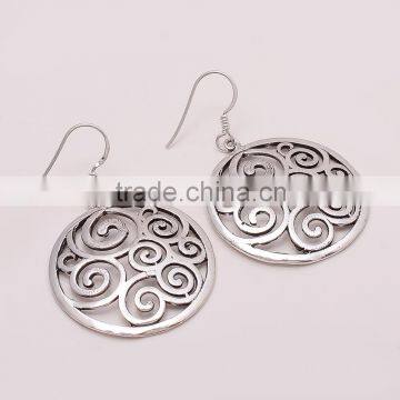 925 SOLID STERLING FINE SILVER OLD & ANTIQUE SILVER EARRINGS