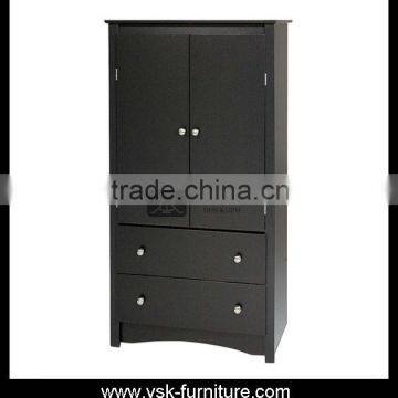 WD-055 Black Bedroom Wall Laminate Wooden Wardrobe Design