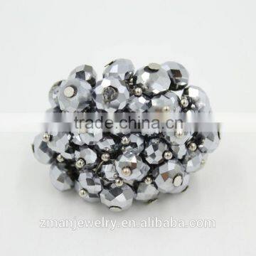 Cluster Glass Beads Ring,Hot Sale Adjustable Ring Smart Ring Design