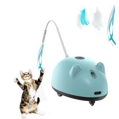 Mouser Cat Toy With Fishing Rod and Feather
