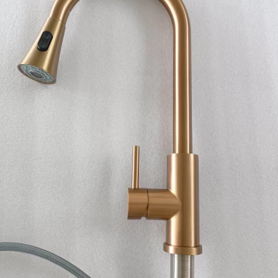 Stainless Steel Kitchen Faucet With PullDown Sprayer Sink Faucet Brushed/Electroplate/GunmetalGrey photo-5