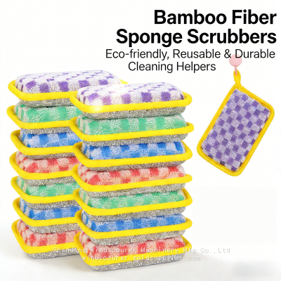 Многоразовые двухсторонние губчатые мочалки, абразивные чистящие салфетки для удаления трудно смывающихся пятен